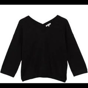 Madewell Black Double V-Neck Sweater Size Medium